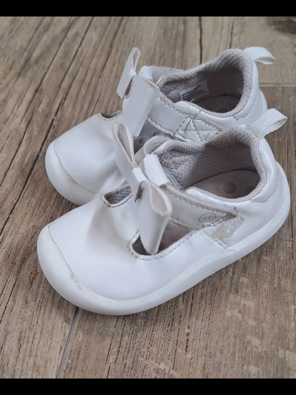 Munchkin by Stride Rite Peyson White Bow Mary Jane Shoes Toddler Girls Size 4M
